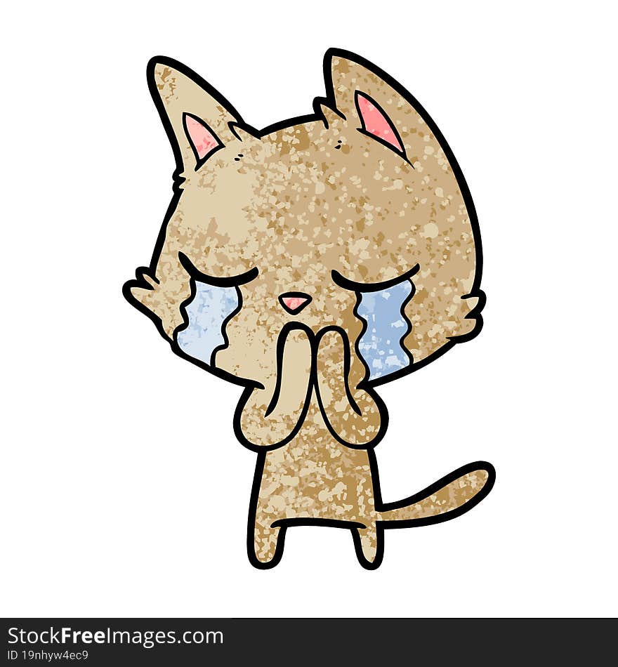 crying cartoon cat. crying cartoon cat