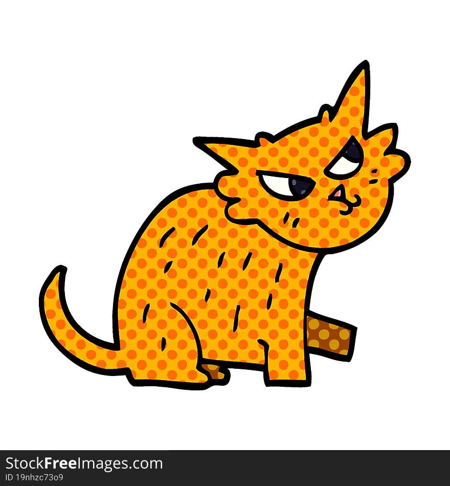 cartoon doodle ginger cat