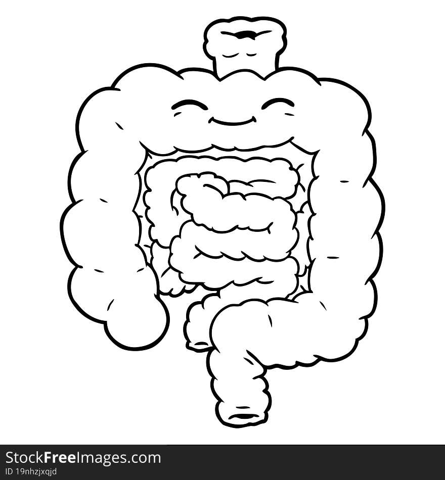 cartoon intestines. cartoon intestines