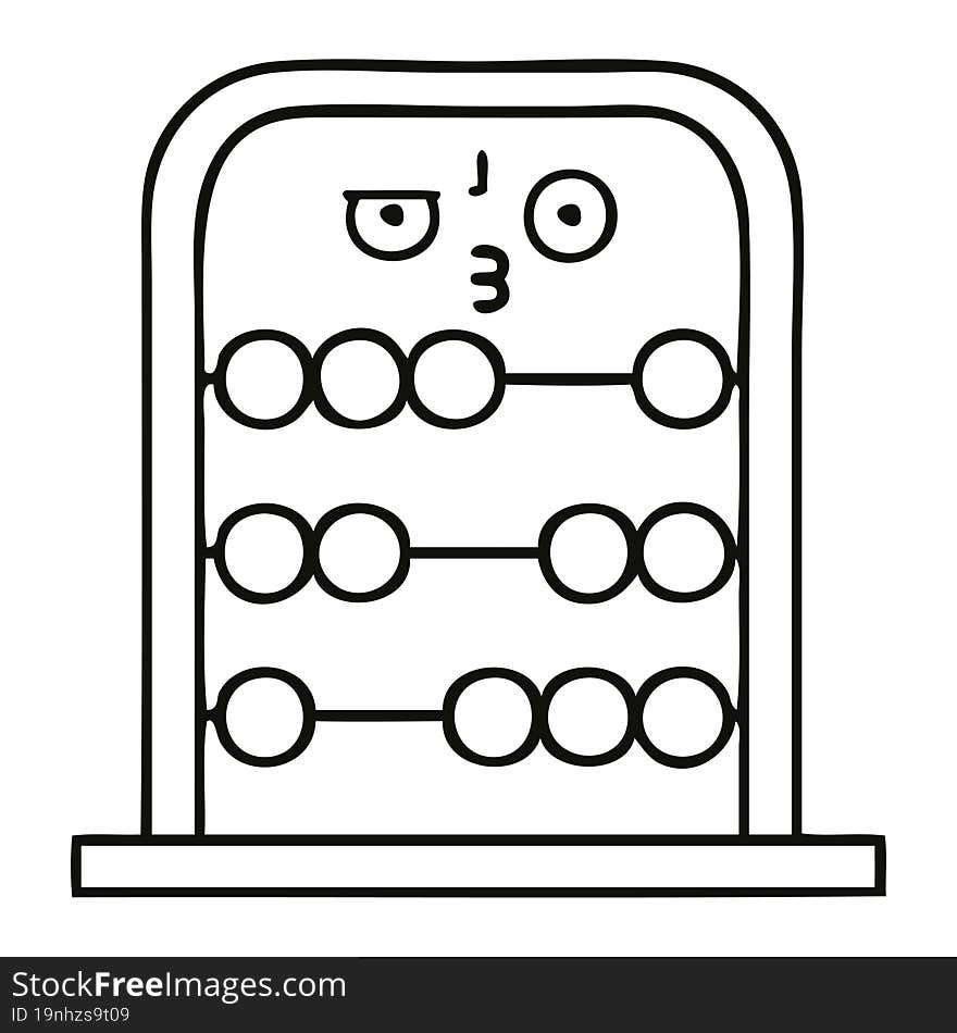 line drawing cartoon of a abacus. line drawing cartoon of a abacus