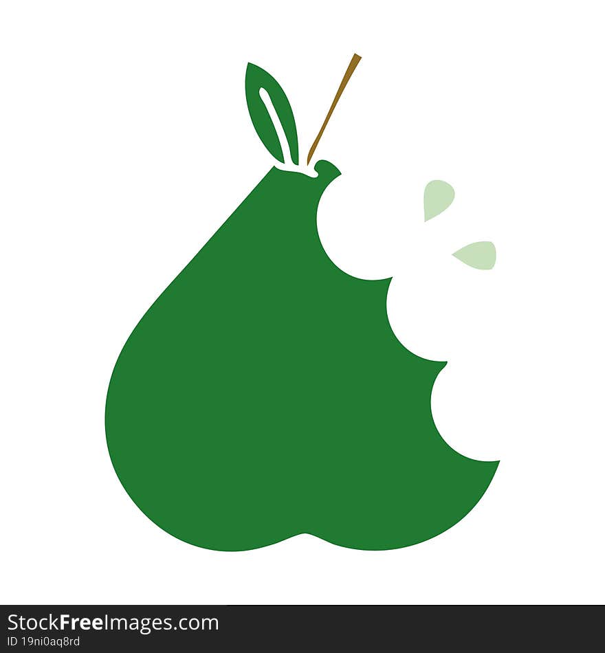 flat color retro cartoon of a pear