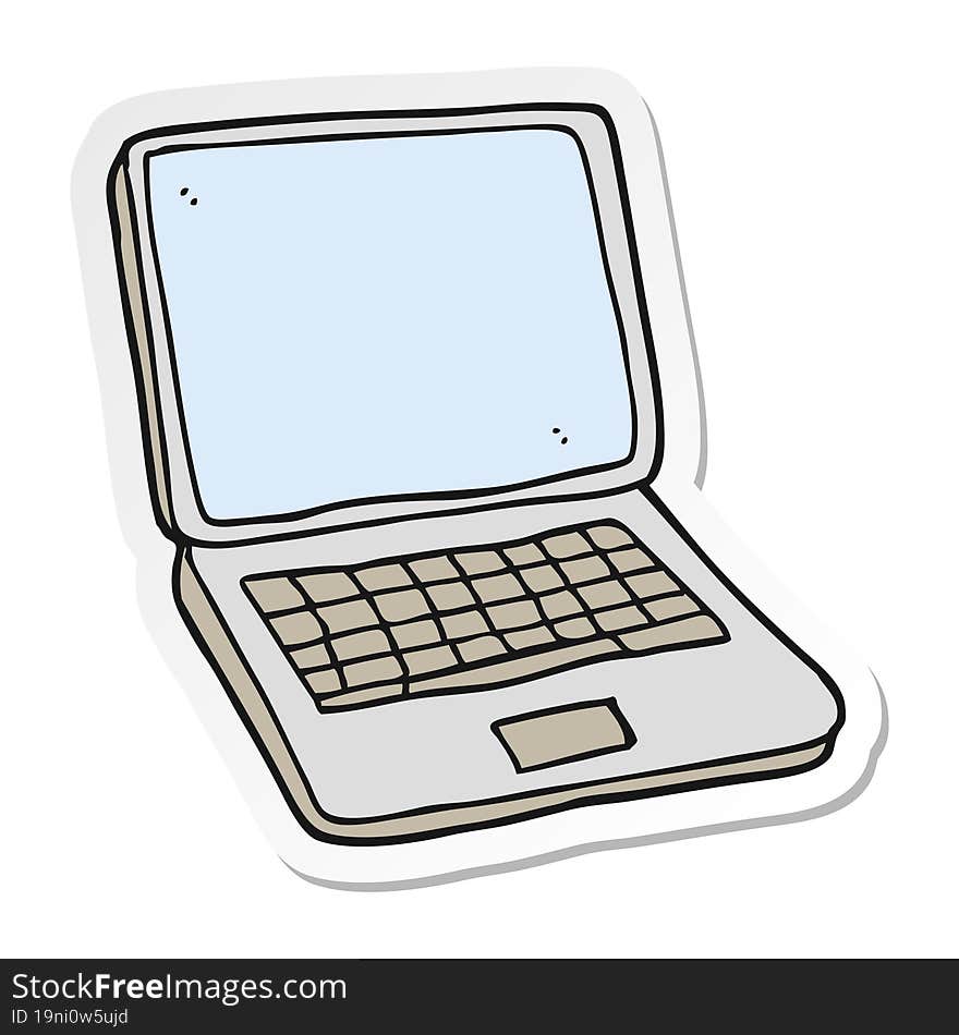 sticker of a cartoon laptop computer