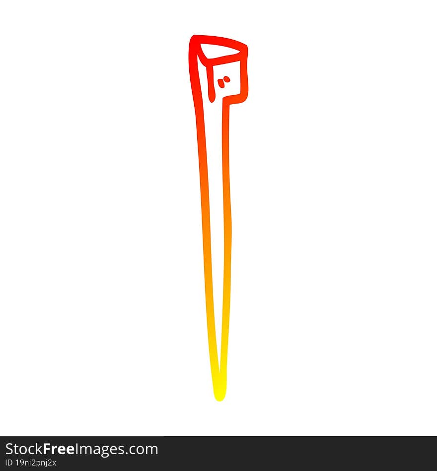 warm gradient line drawing cartoon old nail