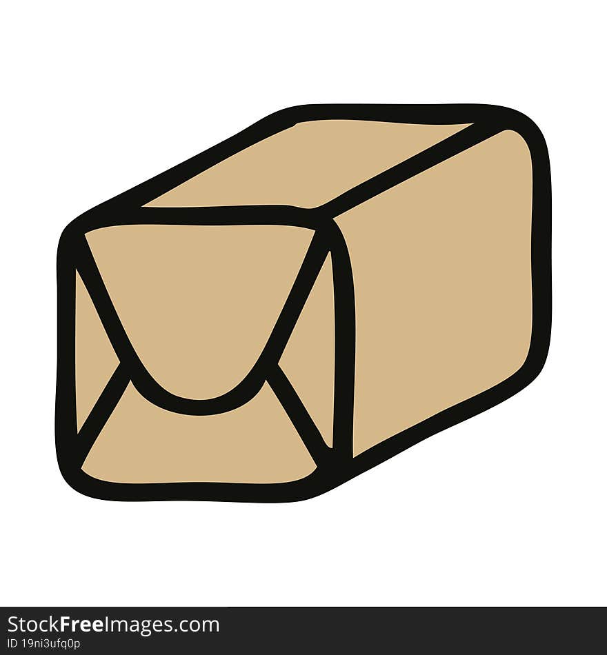 cute cartoon of a paper parcel. cute cartoon of a paper parcel