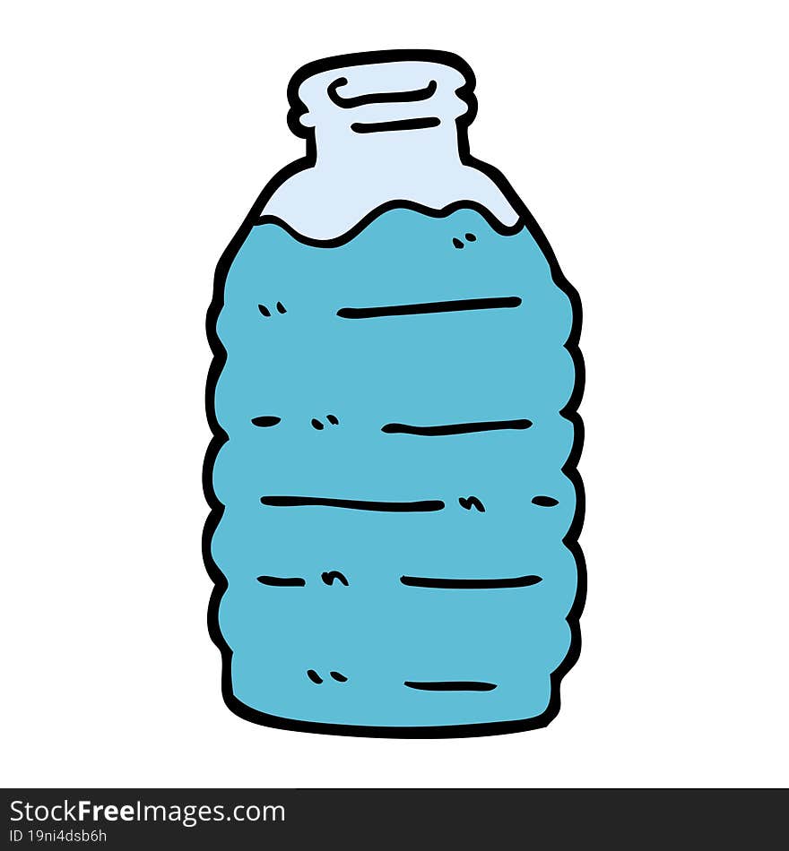 hand drawn doodle style cartoon water bottle