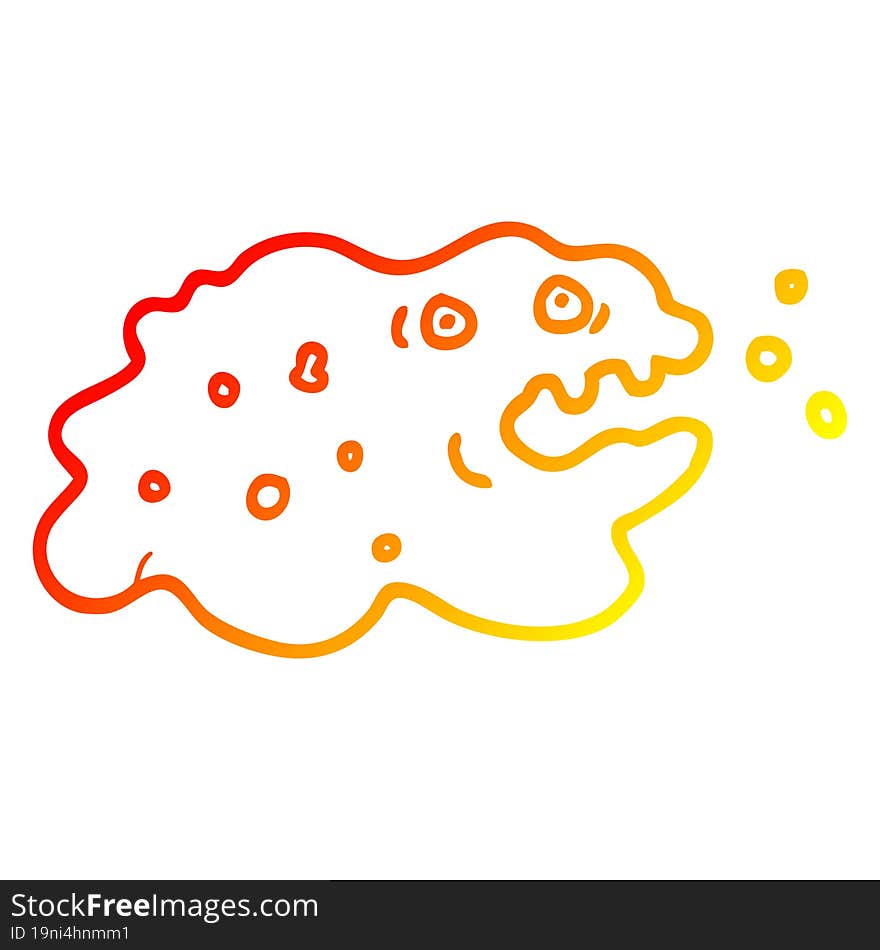 warm gradient line drawing of a cartoon germ