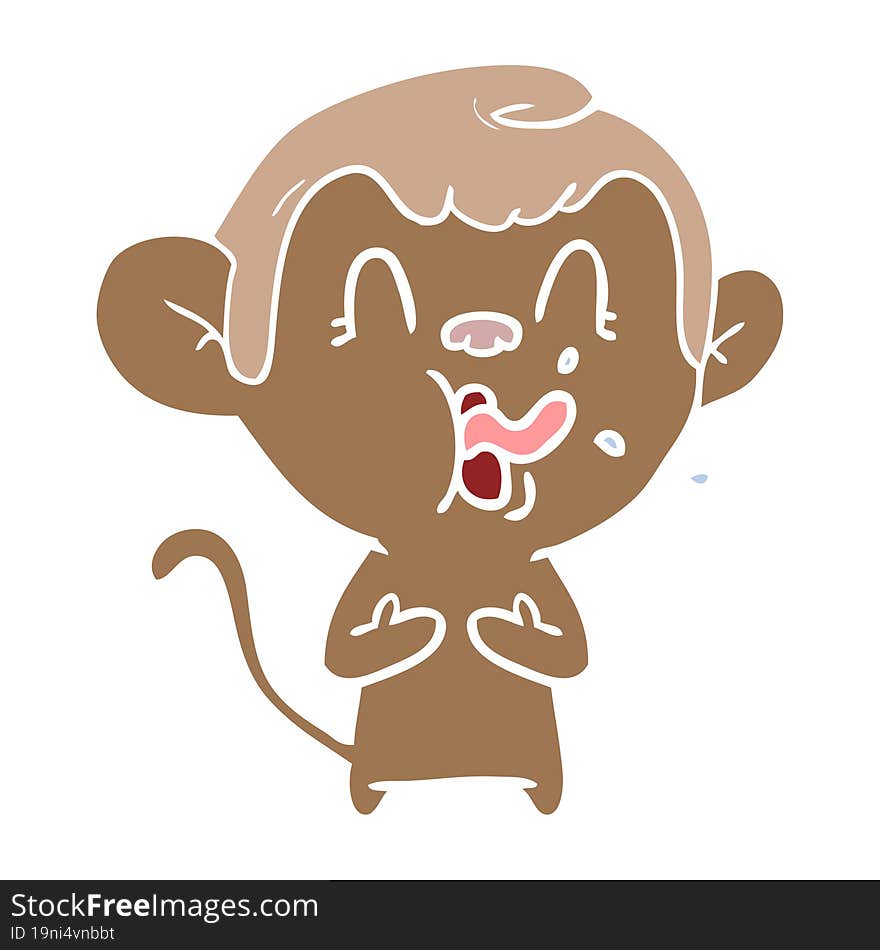 crazy flat color style cartoon monkey