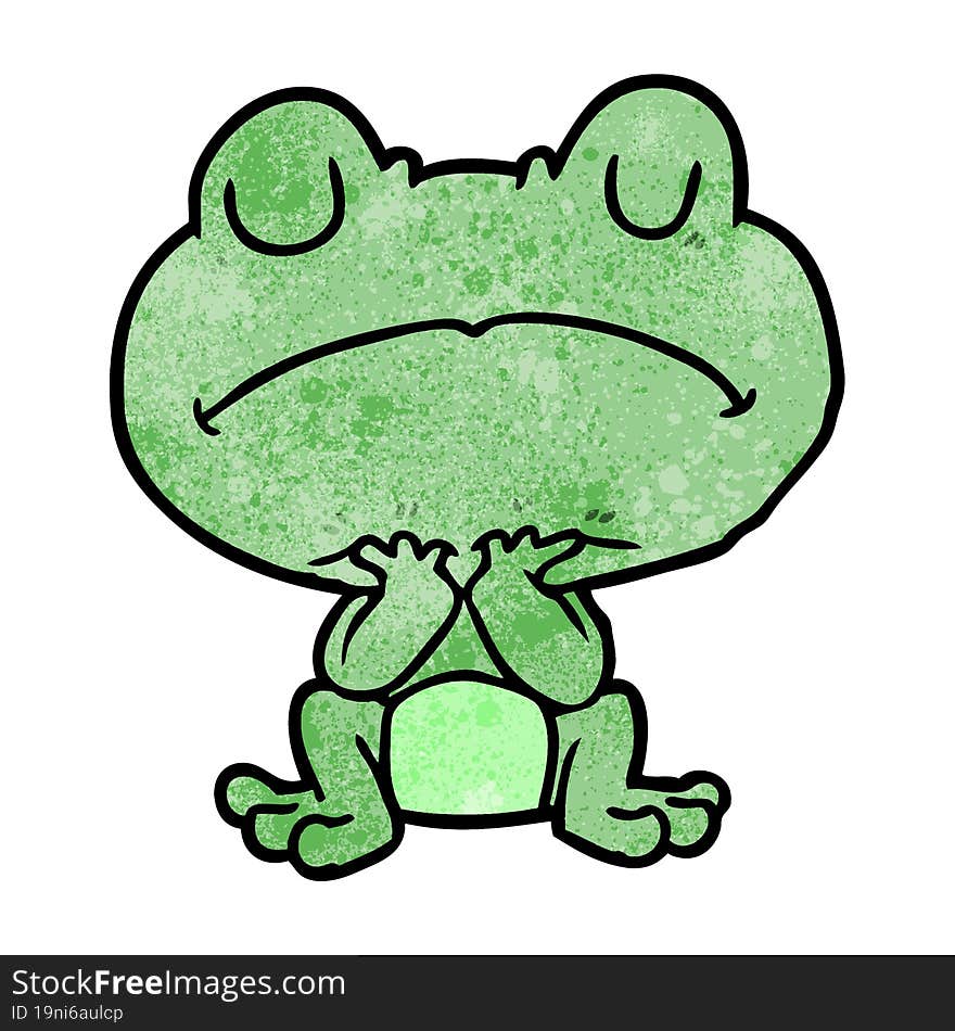 cartoon frog waiting patiently. cartoon frog waiting patiently