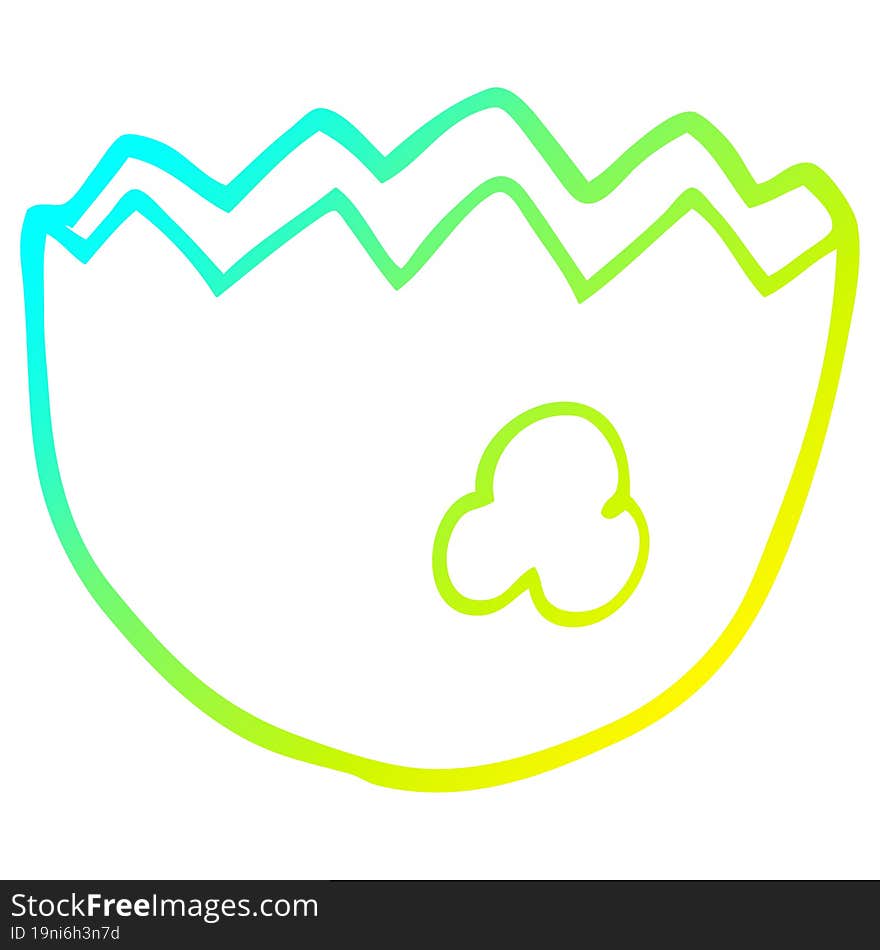 cold gradient line drawing cartoon cracked eggshell