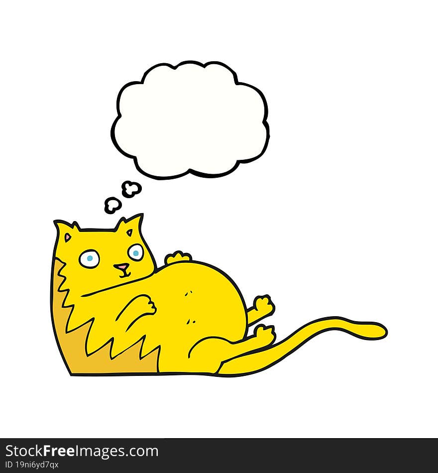 thought bubble cartoon fat cat