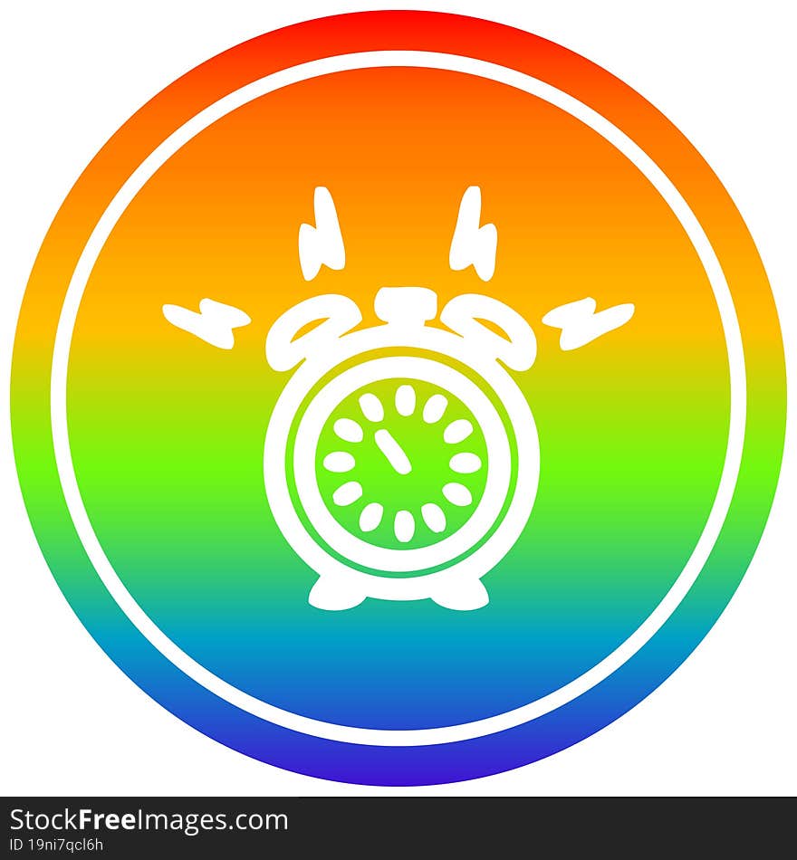 alarm clock circular in rainbow spectrum