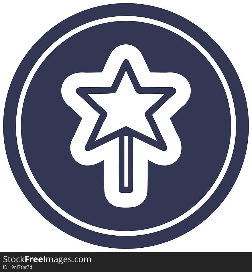 magic wand circular icon