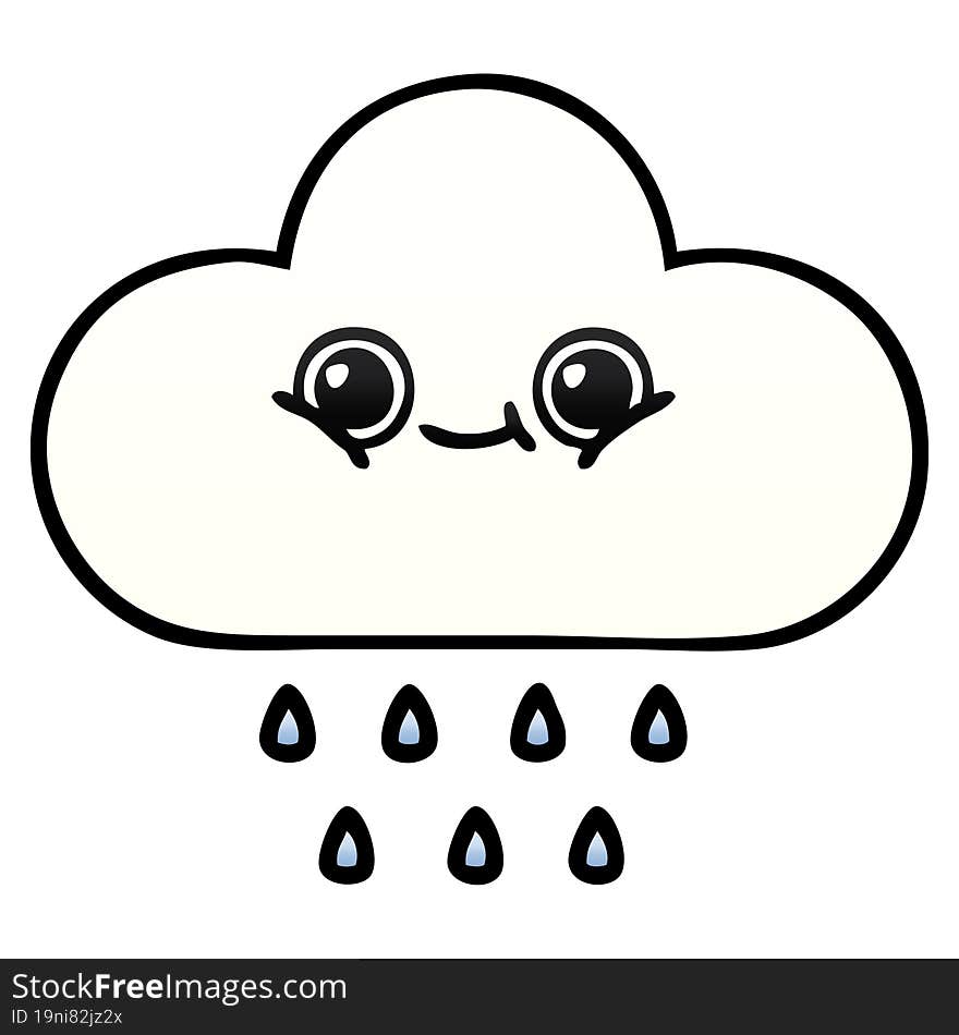 Gradient Shaded Cartoon Rain Cloud