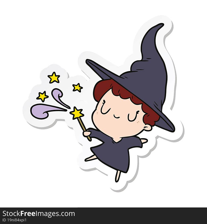 sticker of a cartoon witch