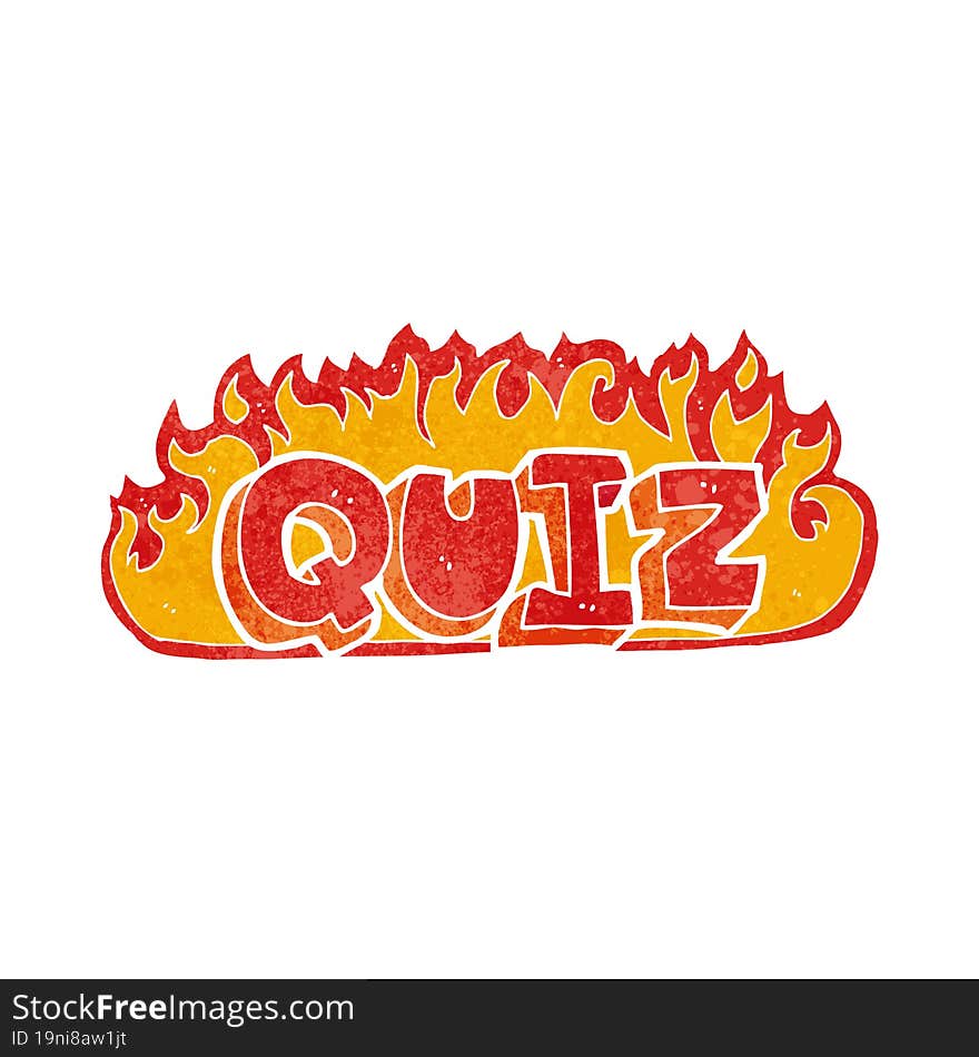 quiz sign cartoon