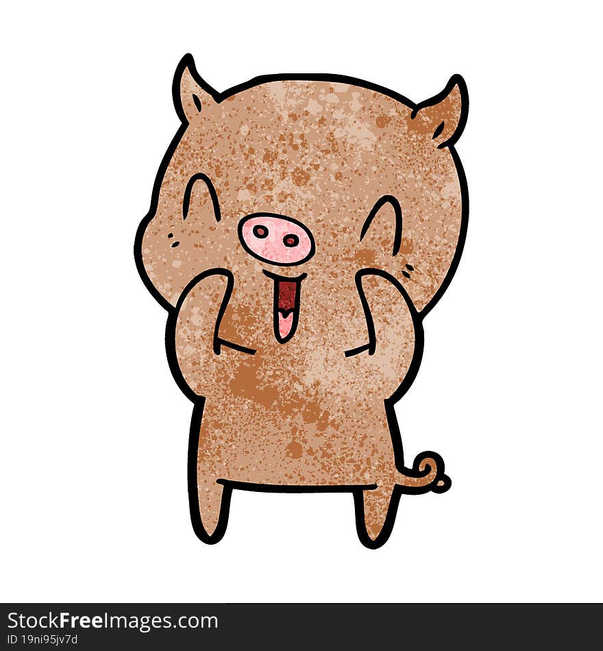 happy cartoon pig. happy cartoon pig