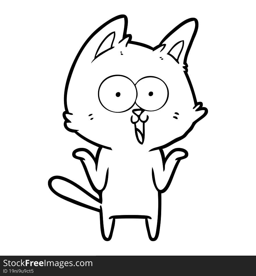 funny cartoon cat. funny cartoon cat