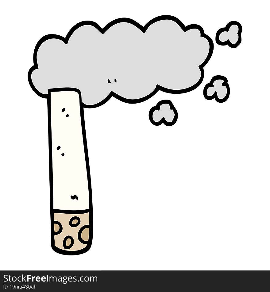 hand drawn doodle style cartoon cigarette