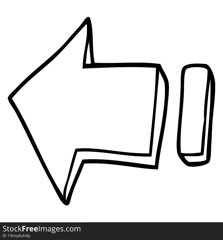 line drawing cartoon pointing arrow