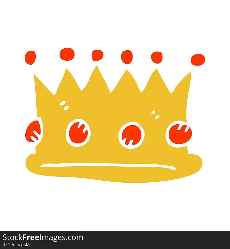 flat color illustration cartoon royal crown