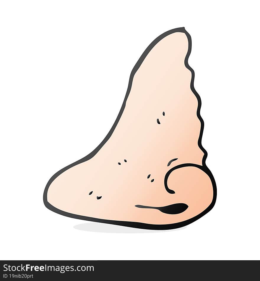 freehand drawn cartoon human nose