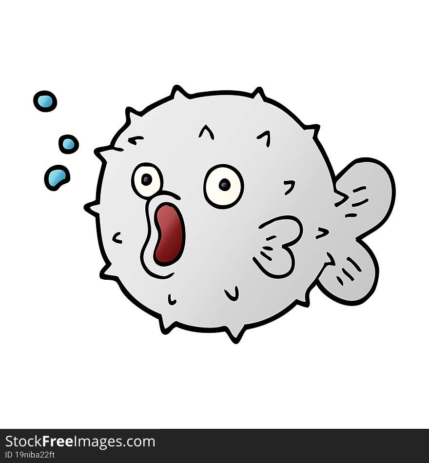 cartoon doodle blow fish