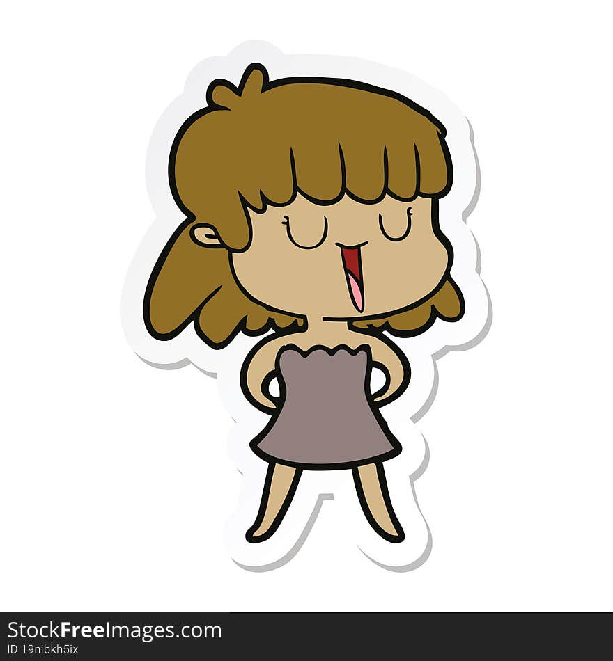 sticker of a cartoon woman