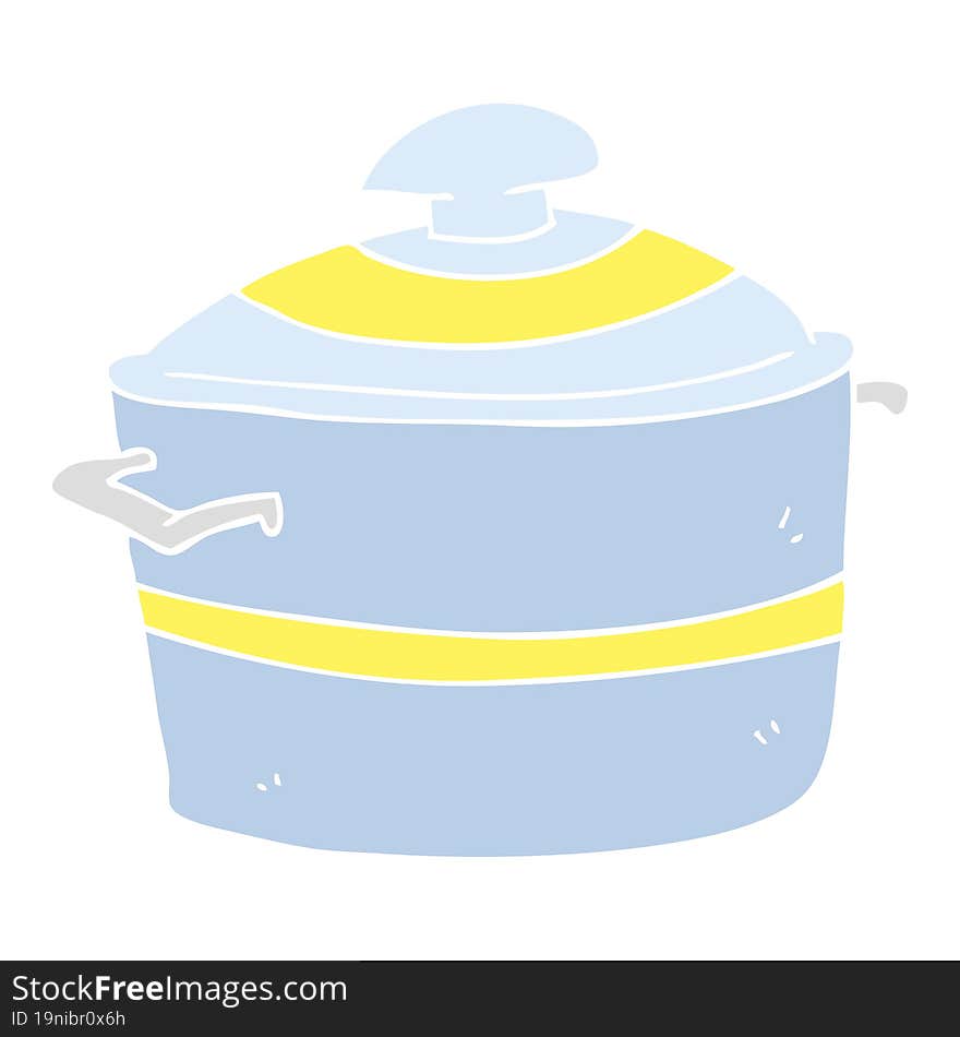 flat color illustration of cooking pot. flat color illustration of cooking pot