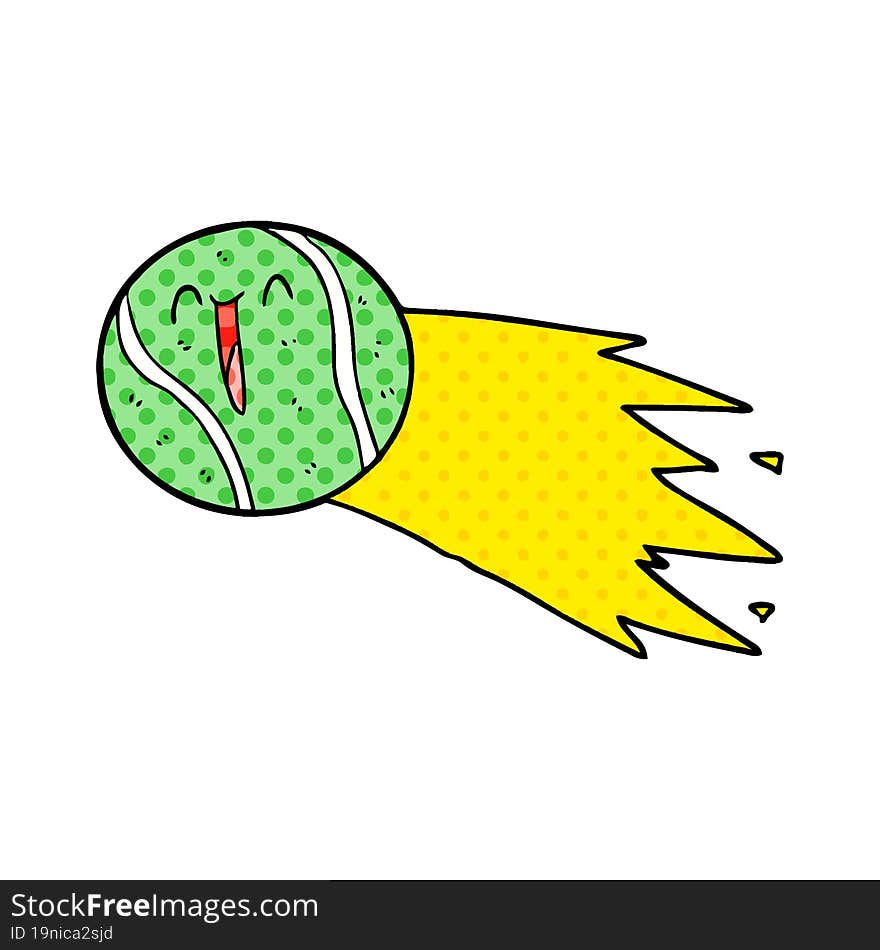 flying tennis ball cartoon. flying tennis ball cartoon