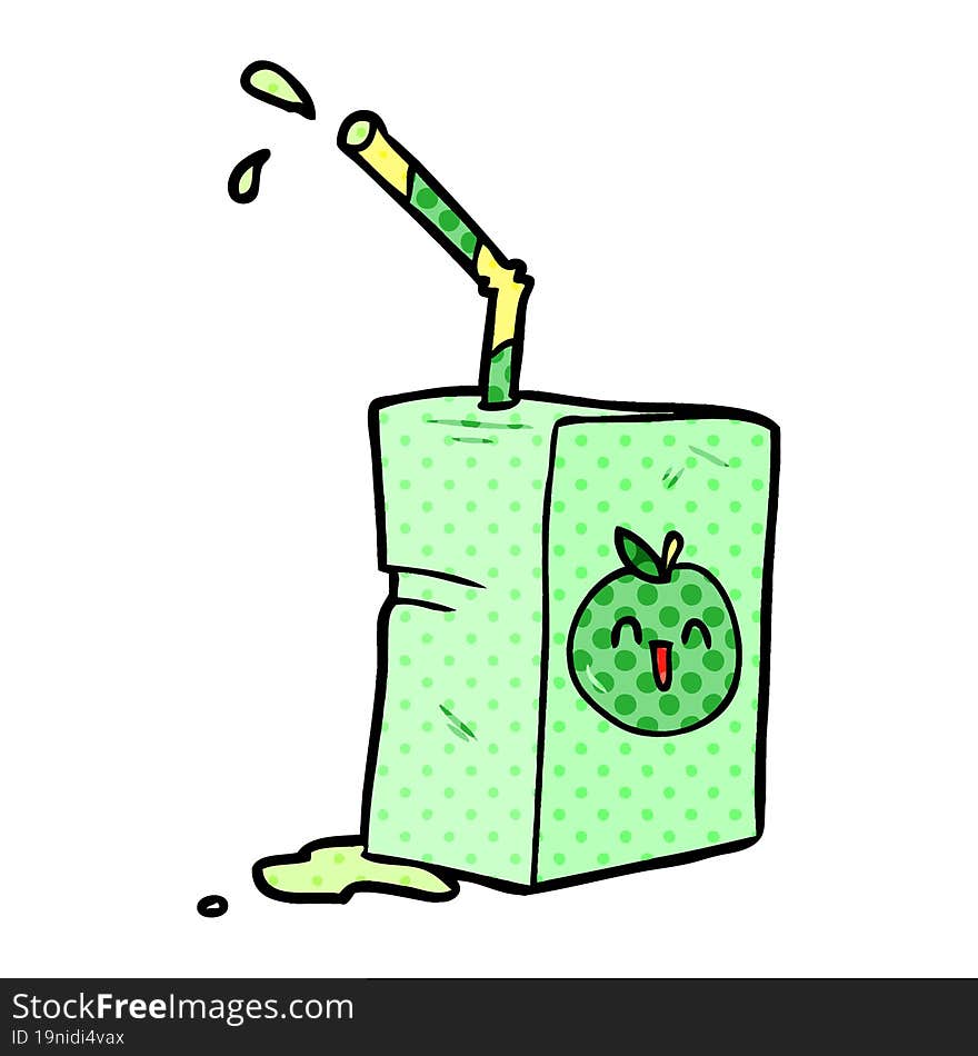 cartoon apple juice box. cartoon apple juice box