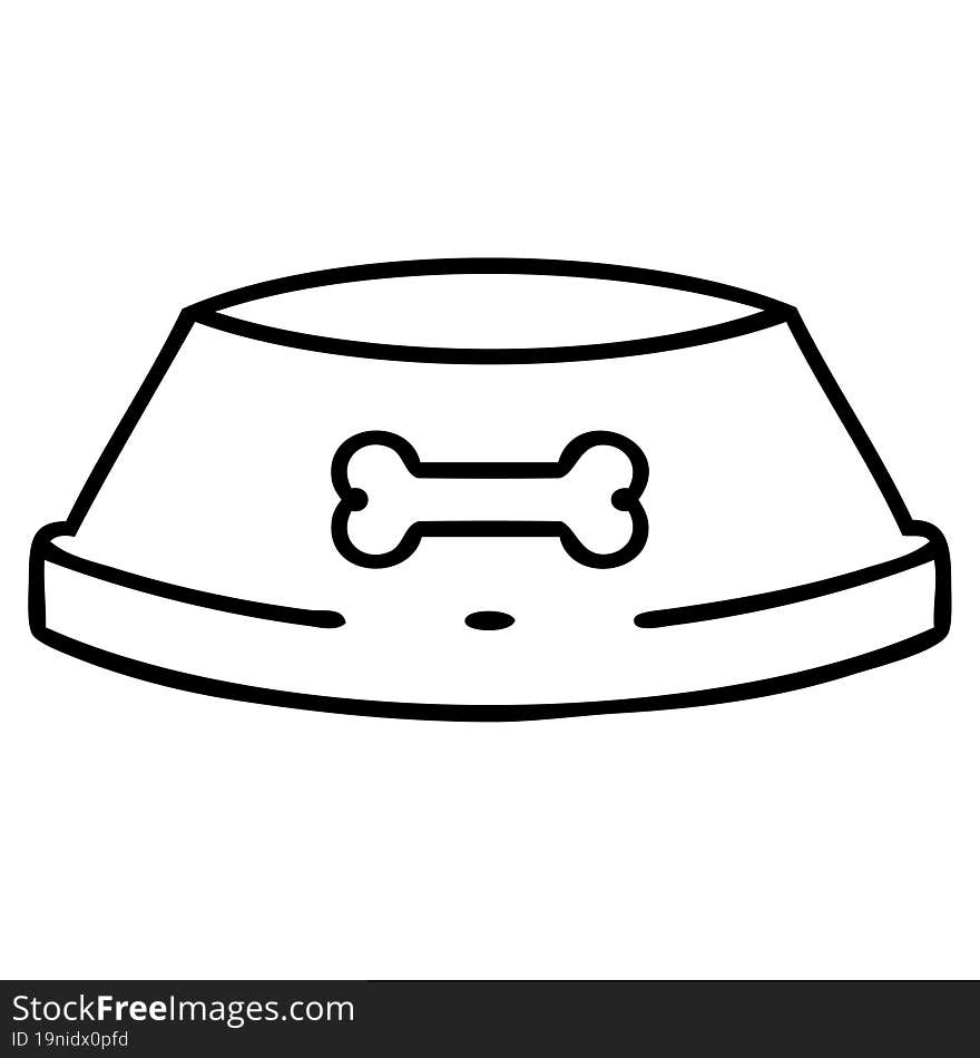 line doodle of a dog food bowl