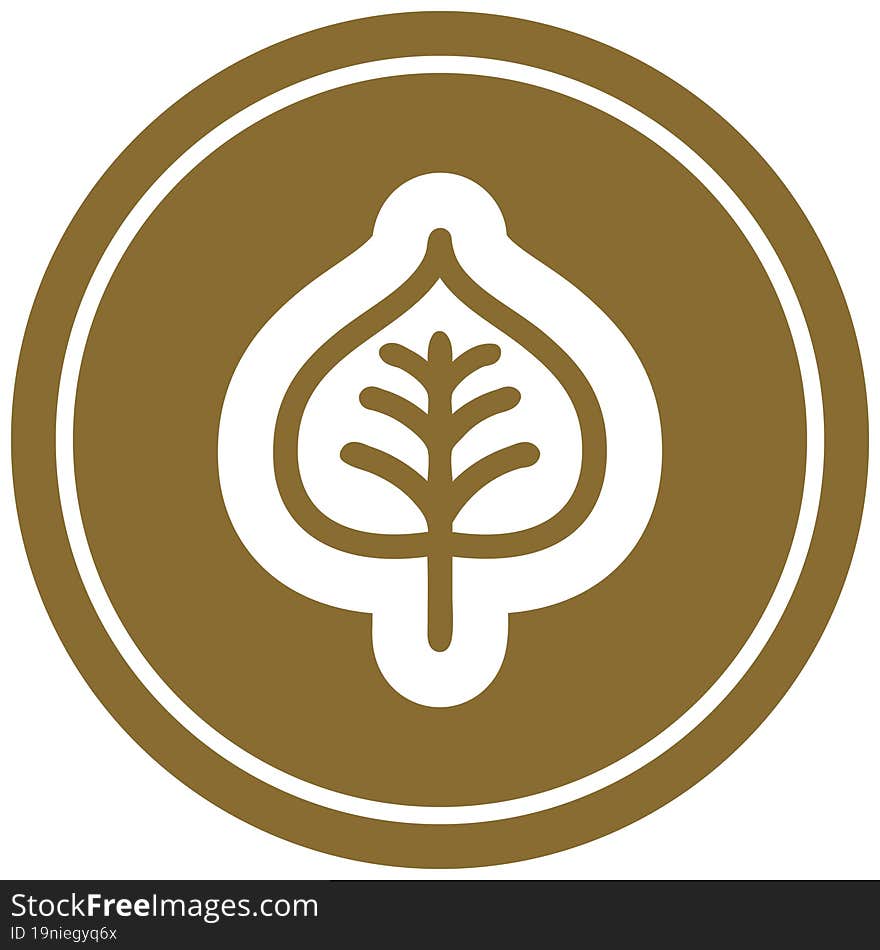 natural leaf circular icon symbol