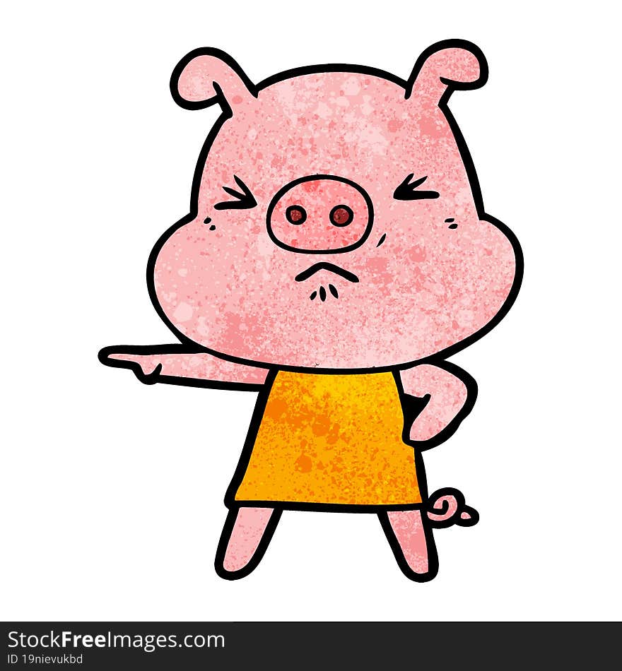 cartoon angry pig. cartoon angry pig