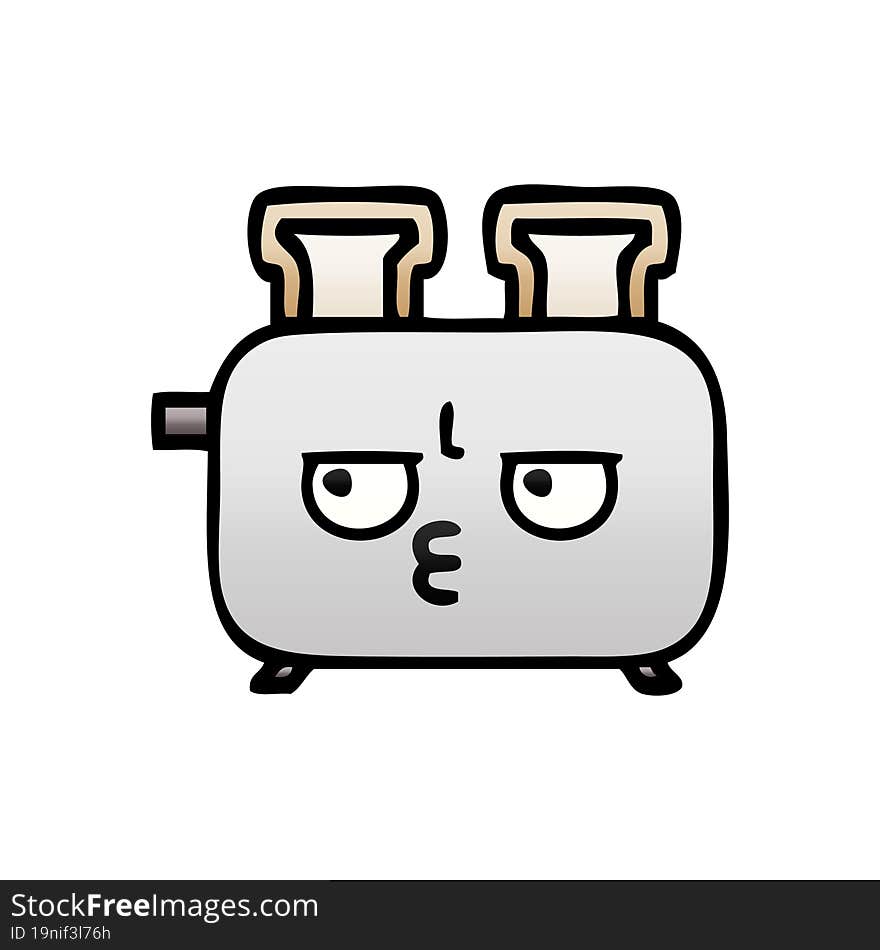 gradient shaded cartoon of a of a toaster