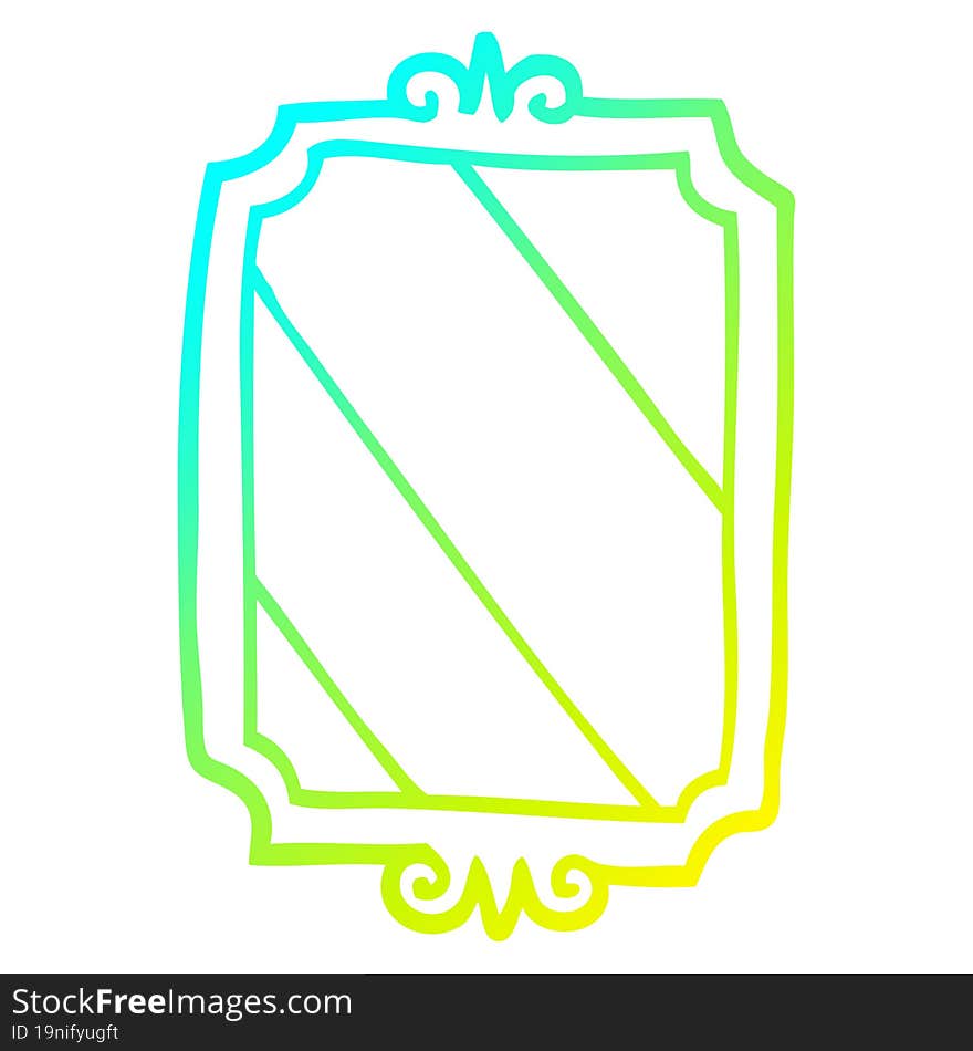 Cold Gradient Line Drawing Cartoon Mirror