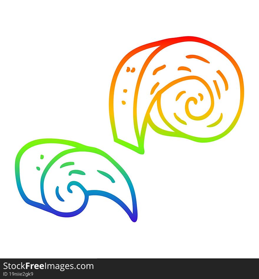 Rainbow Gradient Line Drawing Cartoon Decorative Spiral Element