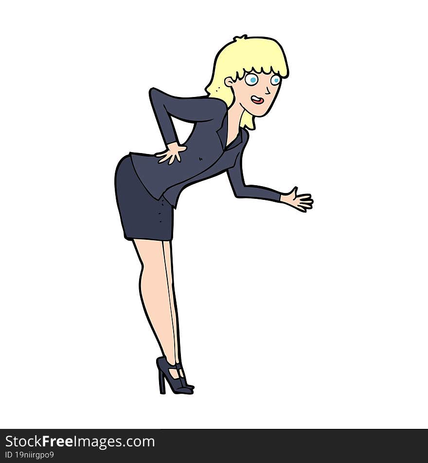 cartoon businesswoman explaining