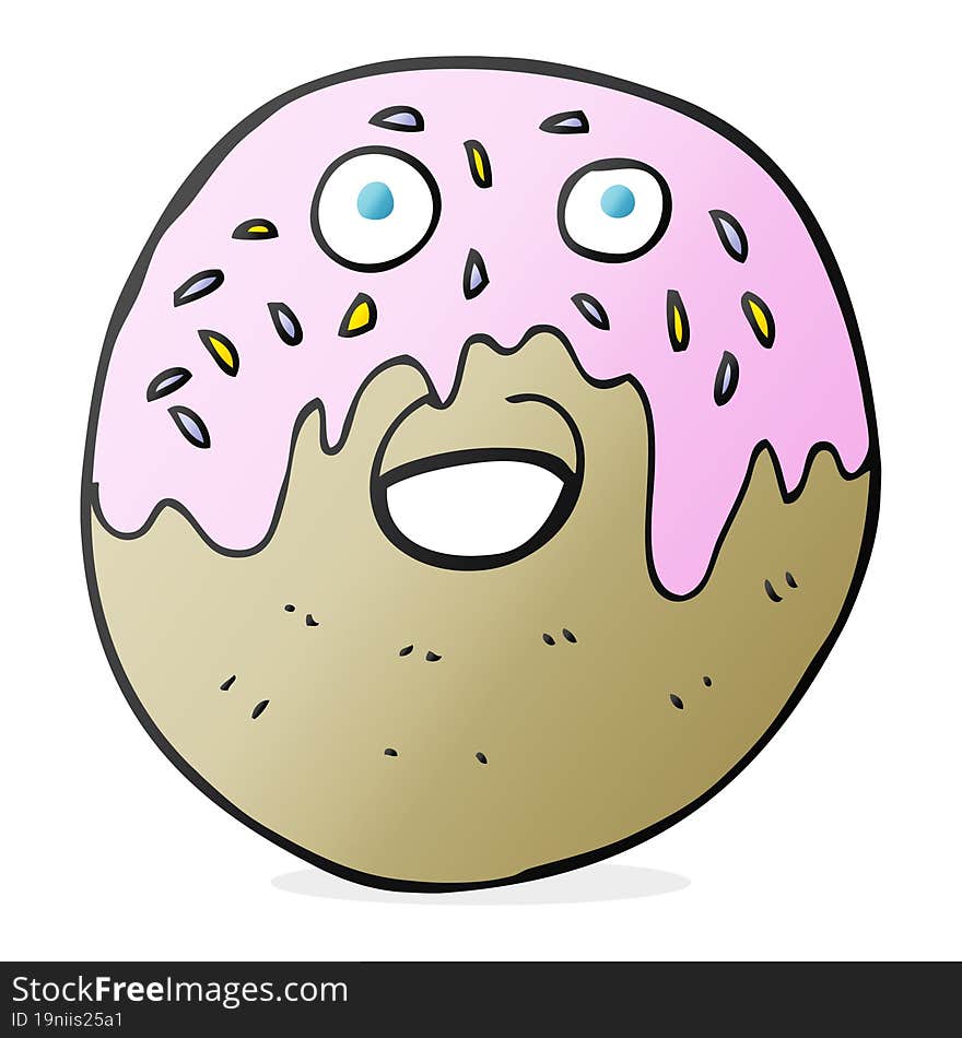 freehand drawn cartoon doughnut