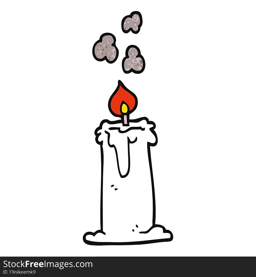 cartoon doodle candle burning