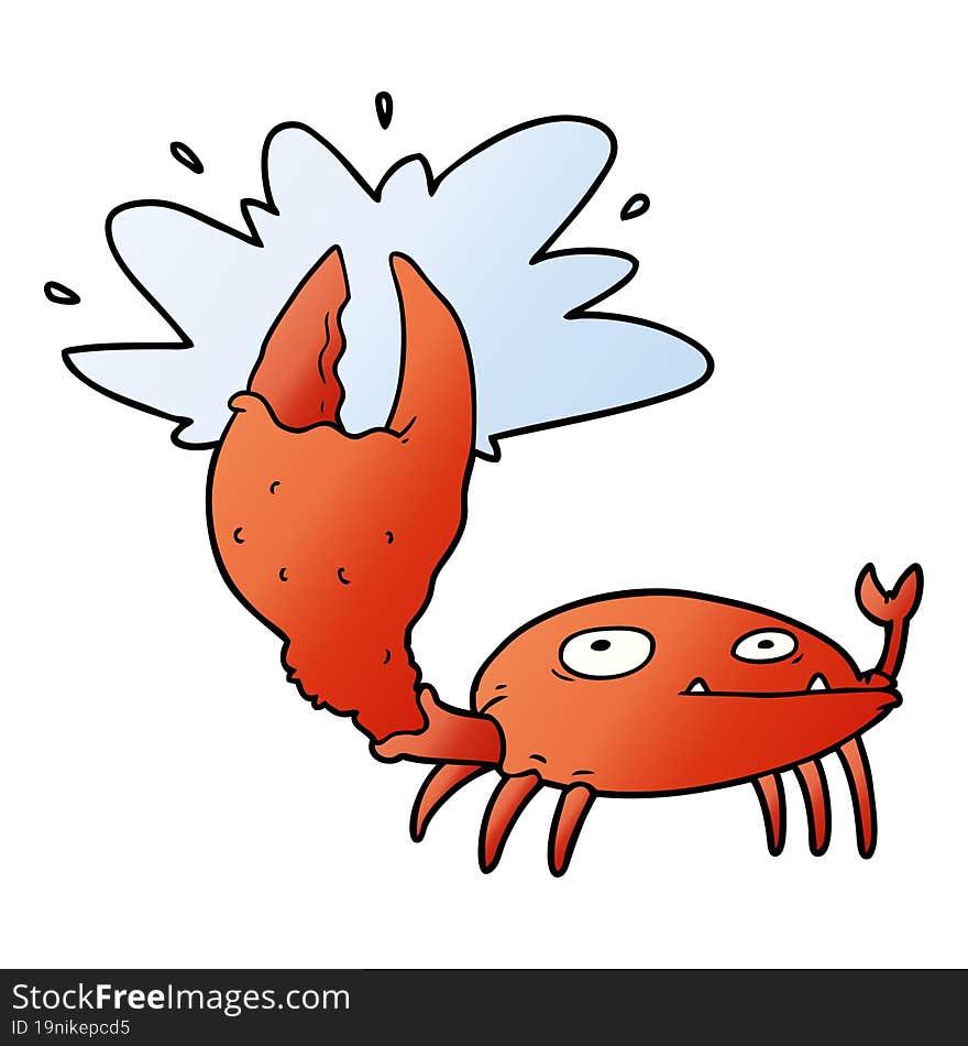 cartoon crab with big claw. cartoon crab with big claw