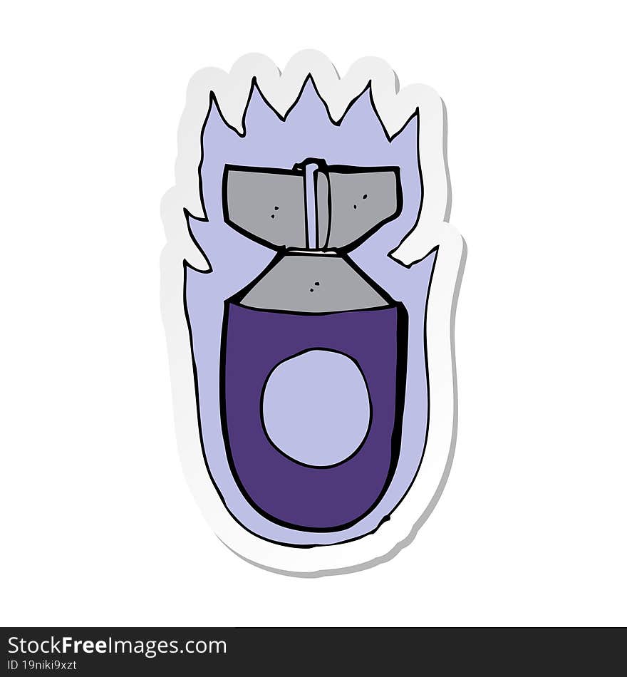 Sticker Of A Cartoon Bomb