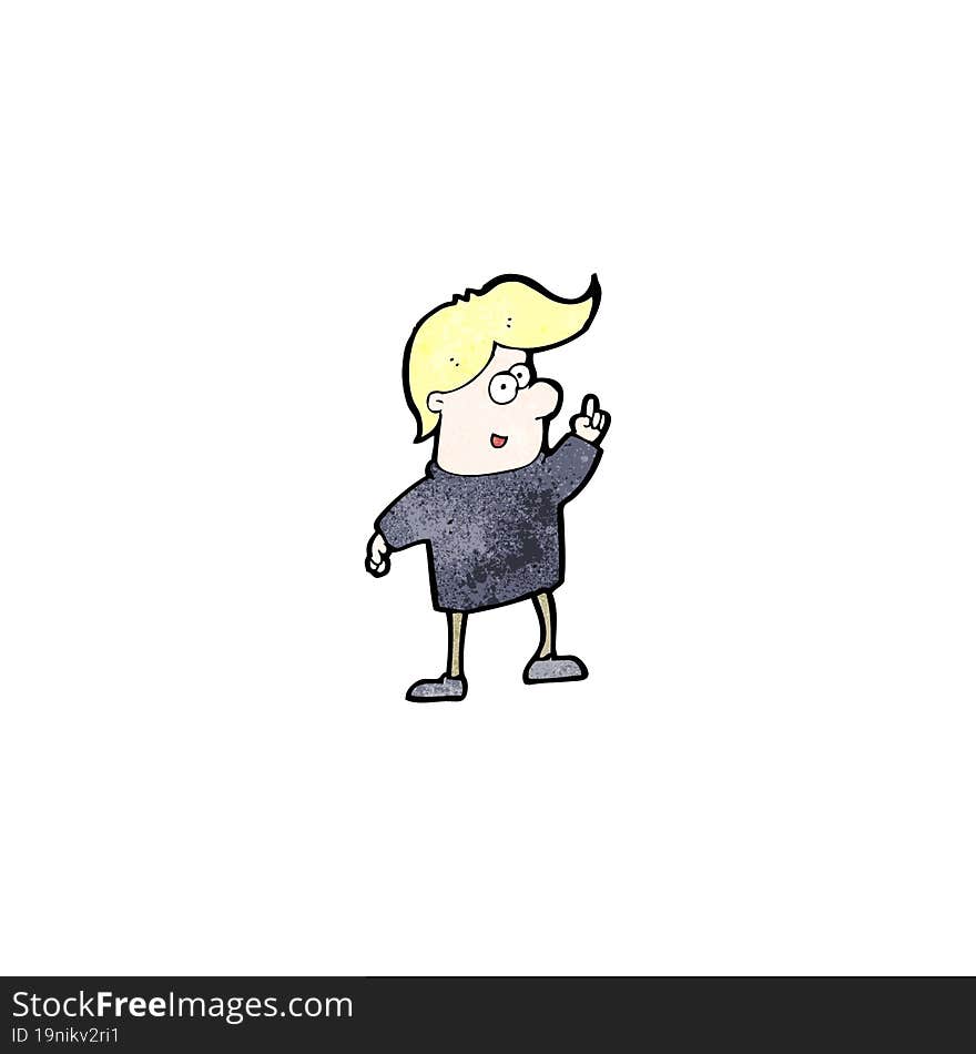 cartoon blond man with idea