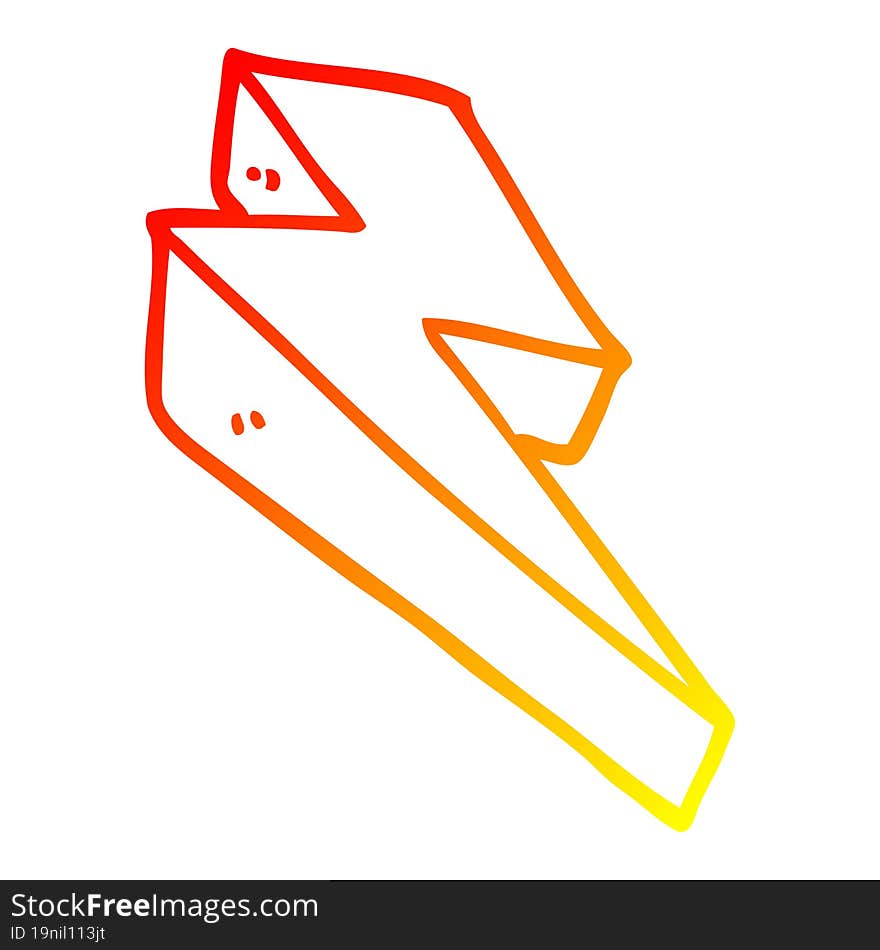 warm gradient line drawing cartoon fire bolt