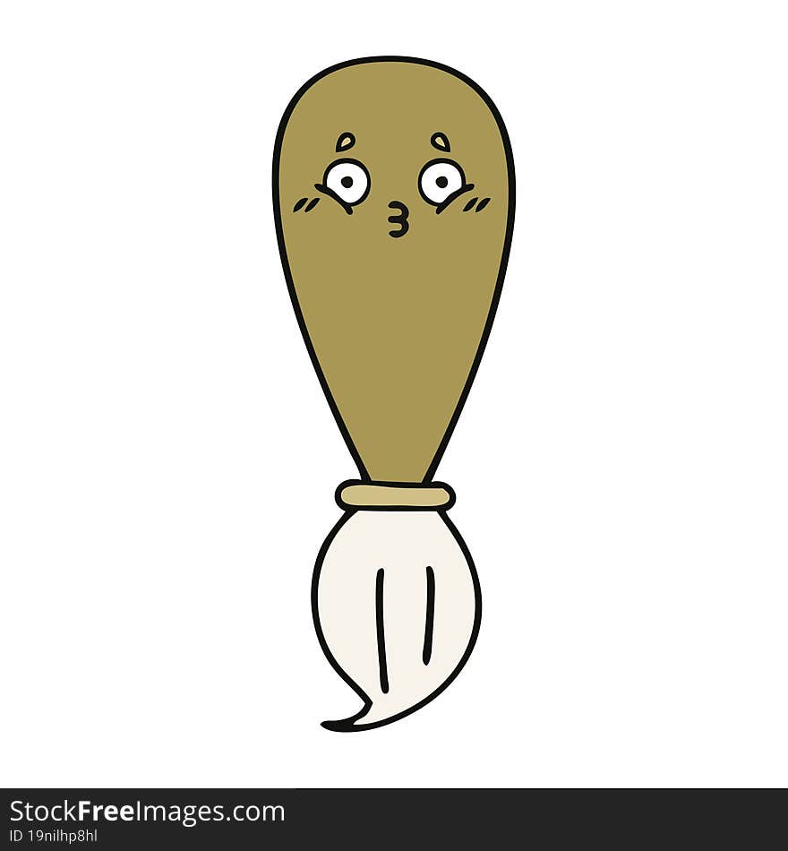 cute cartoon of a paint brush. cute cartoon of a paint brush