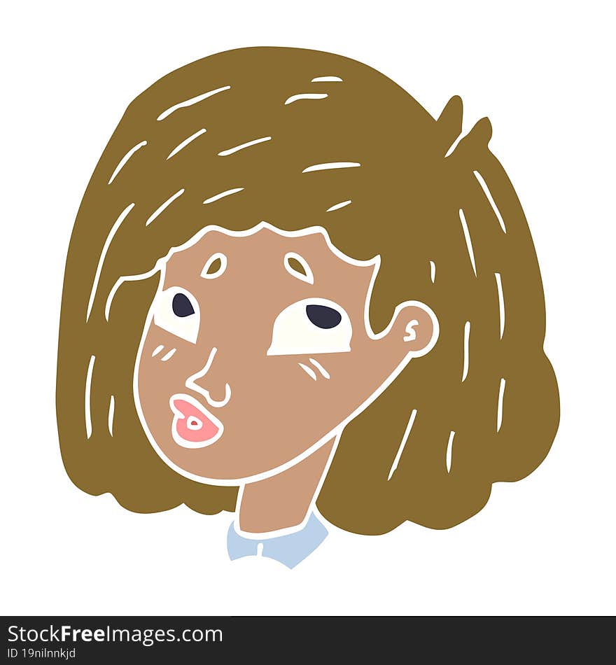 cartoon doodle face of a girl