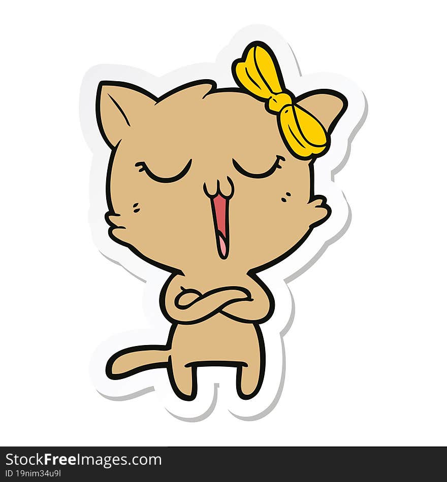 sticker of a cartoon cat