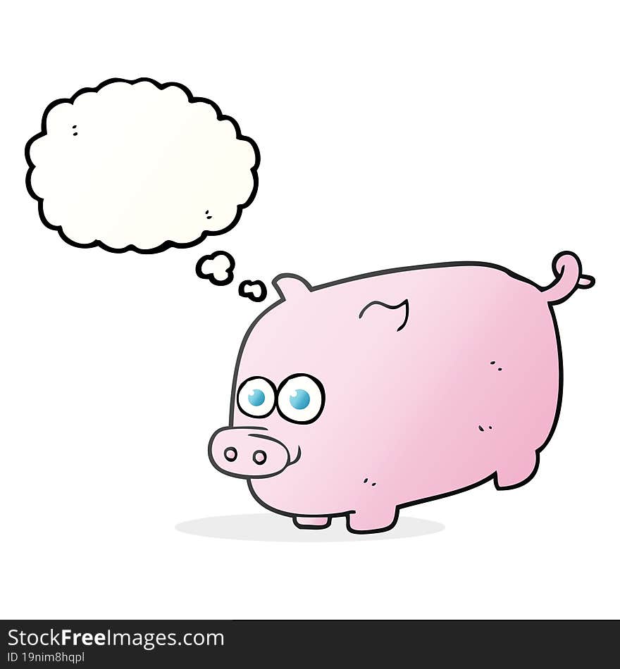 Thought Bubble Cartoon Pig