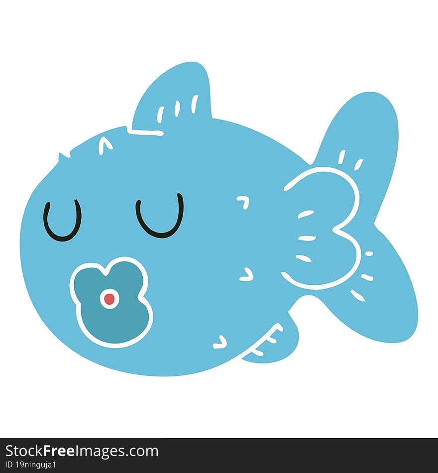 hand drawn quirky cartoon fish. hand drawn quirky cartoon fish