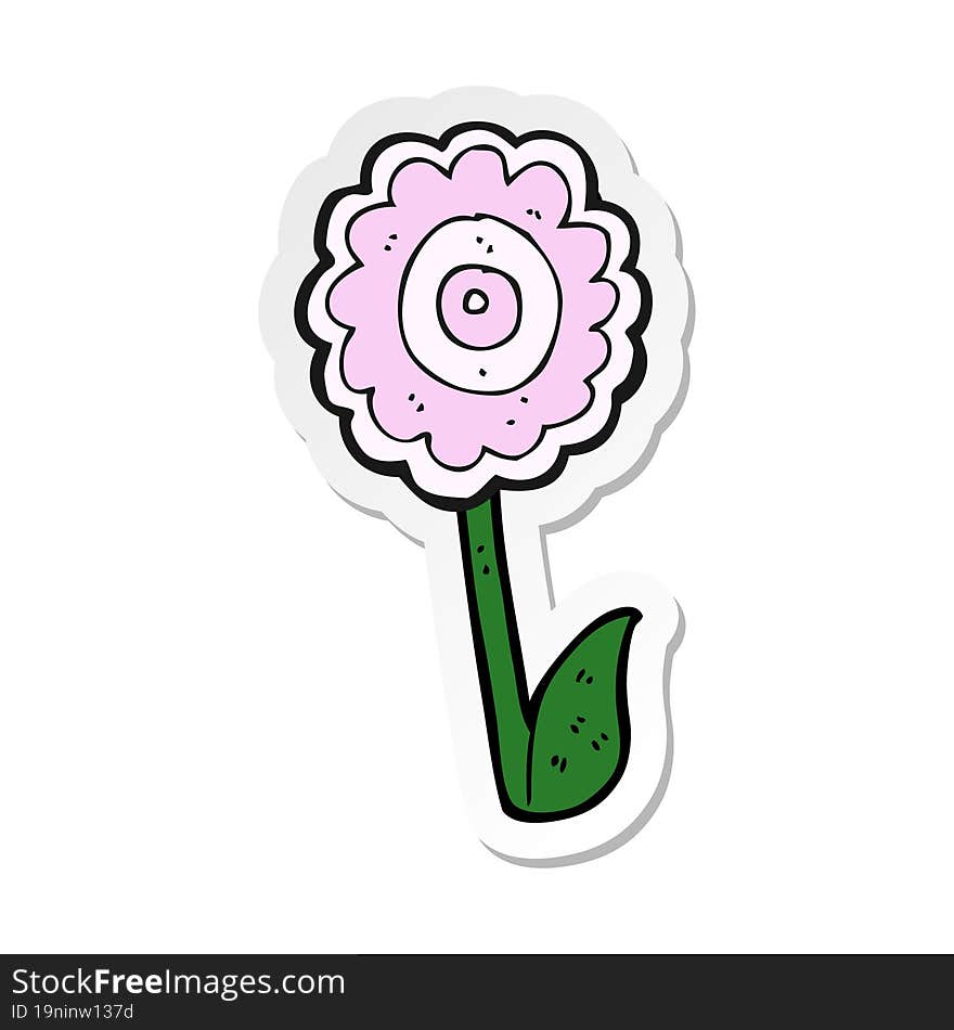 sticker of a cartoon flower