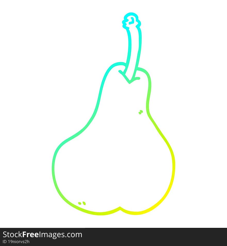 Cold Gradient Line Drawing Cartoon Healthy Pear